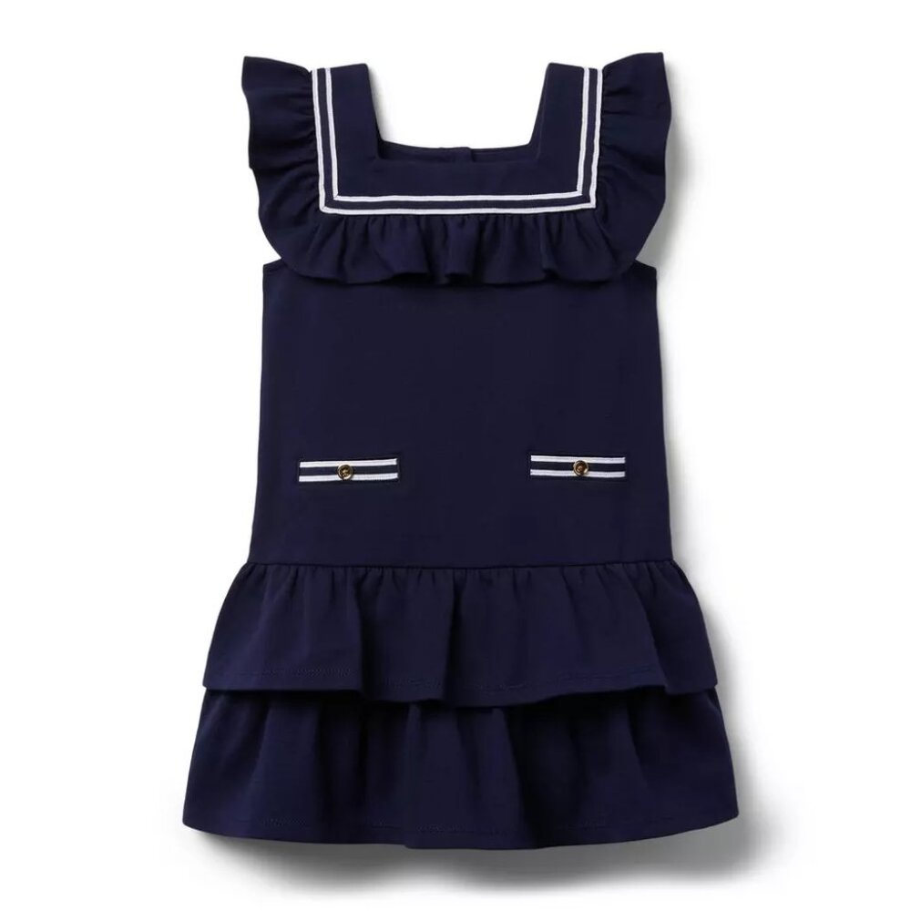 Girls Ruffle Tiered Dropwaist Dress, Size 7